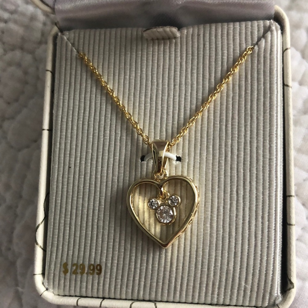 Disney golden heart Micky necklace